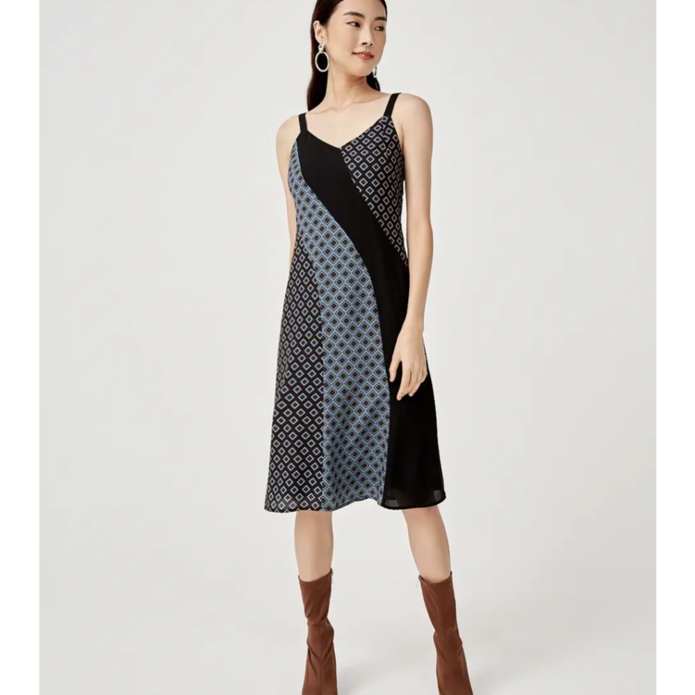 Love Bonito Diagonal Pattern Midi Dress